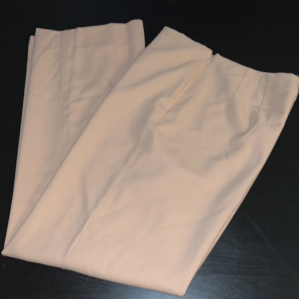 Dana Buchman wool beige lined wide leg pants Sz 12